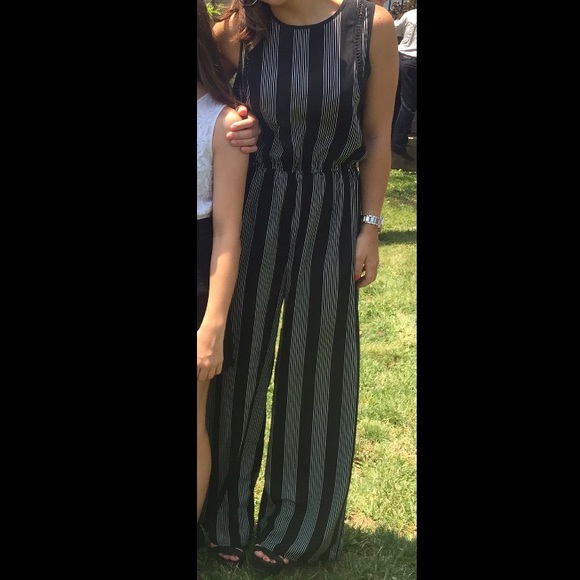 maitai Pants & Jumpsuits Black With White Stripes Jumper Poshmark
